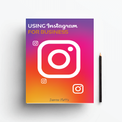 Book cover on a white surface with Instagram logo and featuring their brands colours